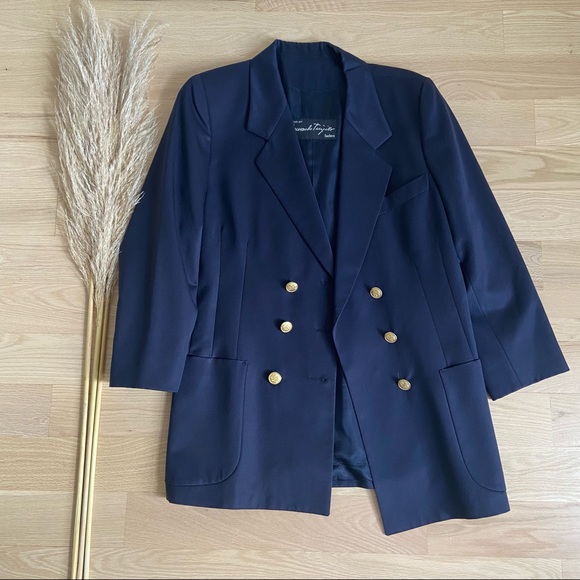 Hernando Trujillo Jackets & Blazers - Vintage Hernando Trujillo Pure Virgin Wool Navy Blazer